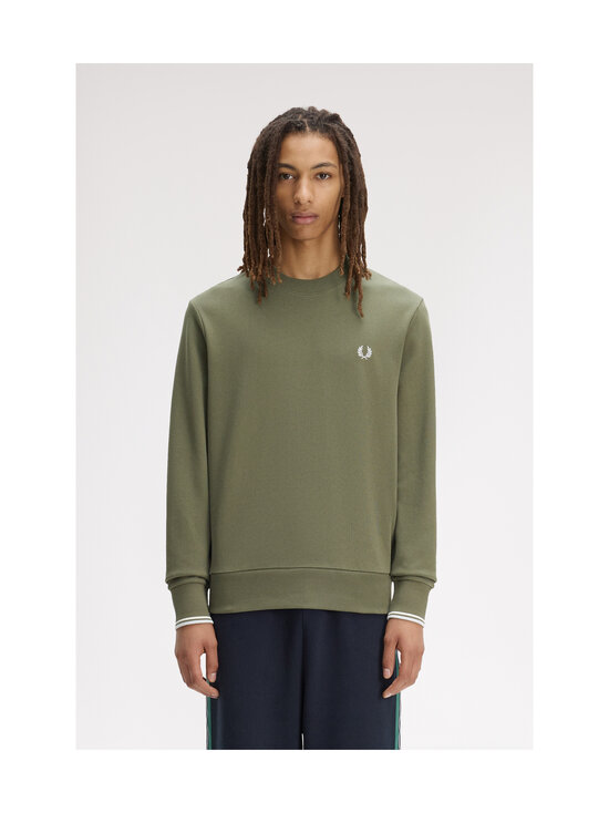 Fred Perry - Crew Neck -collegepaita - LAUREL WREATH GREEN / ECRU / D | Stockmann - photo 3