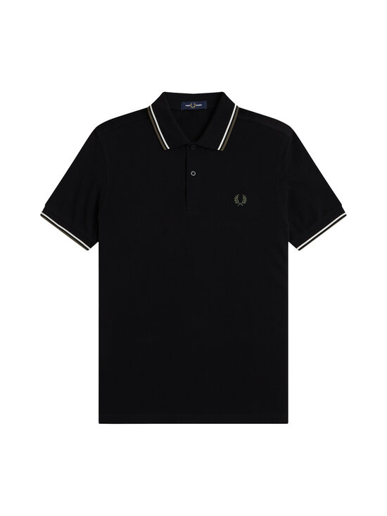 Fred Perry - Twin Tipped -pikeepaita - W54 BLK/ECRU/LAUREL W GREEN | Stockmann - photo 1