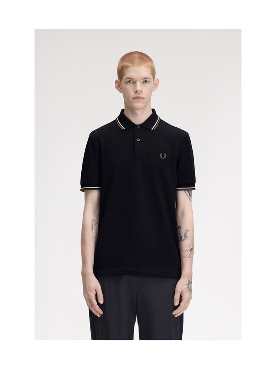 Fred Perry - Twin Tipped -pikeepaita - W54 BLK/ECRU/LAUREL W GREEN | Stockmann - photo 3