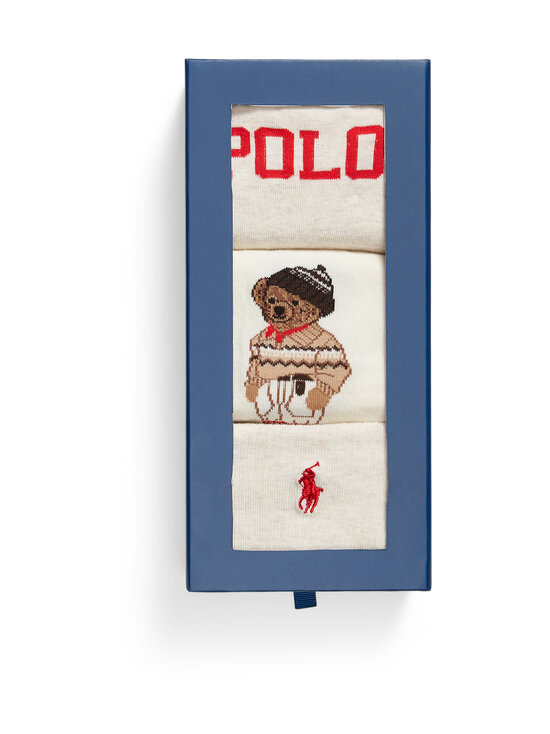 Polo Ralph Lauren - Colorado Bear Crew -sukat 3-pack - OATMEAL HTR/IVORY/OATMEAL HTR | Stockmann - photo 2