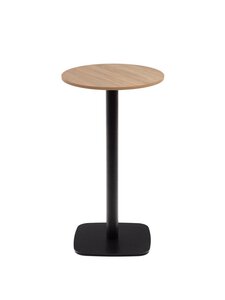 Kave Home - Dina-baaripöytä tammi / musta ⌀ 60 cm - BEIGE | Stockmann