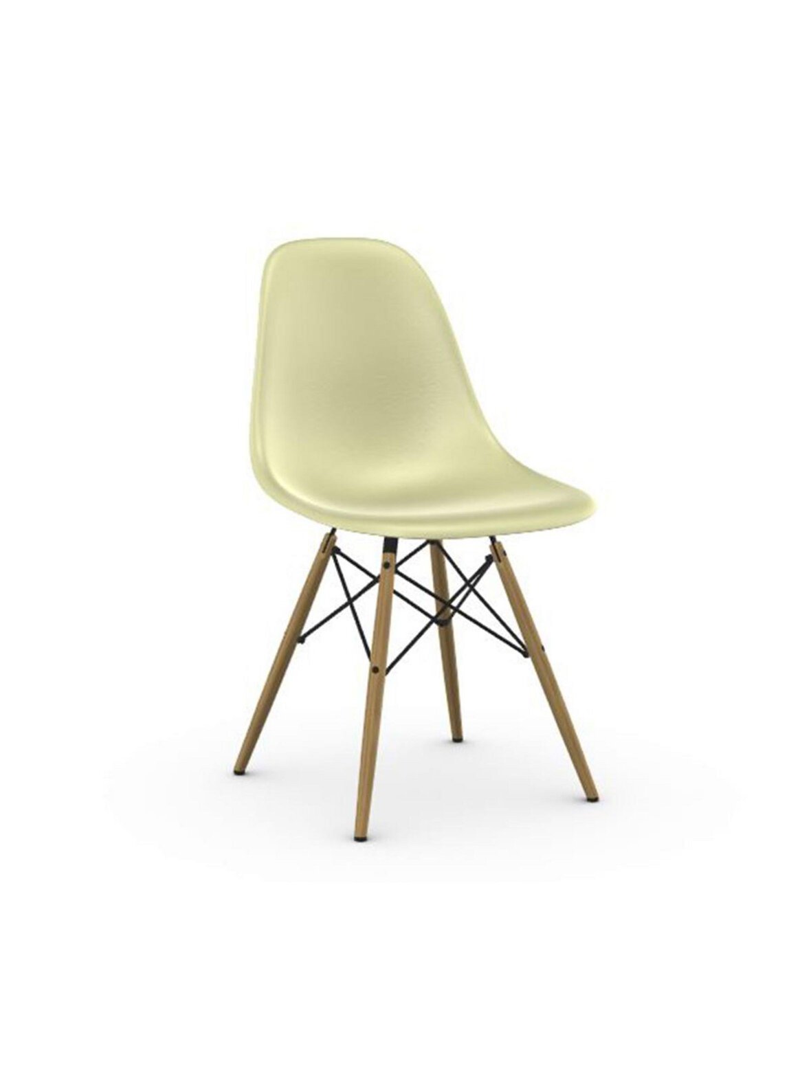Eames dsw fiberglass -tuoli parchment/vaalea vaahtera