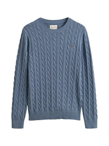 GANT - Cotton Cable C-neck -neule - 430 FADED DENIM | Stockmann