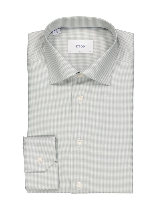 Eton - Slim Fit Houndstooth Signature Twill -kauluspaita - 62 LIGHT GREEN | Stockmann - photo 1