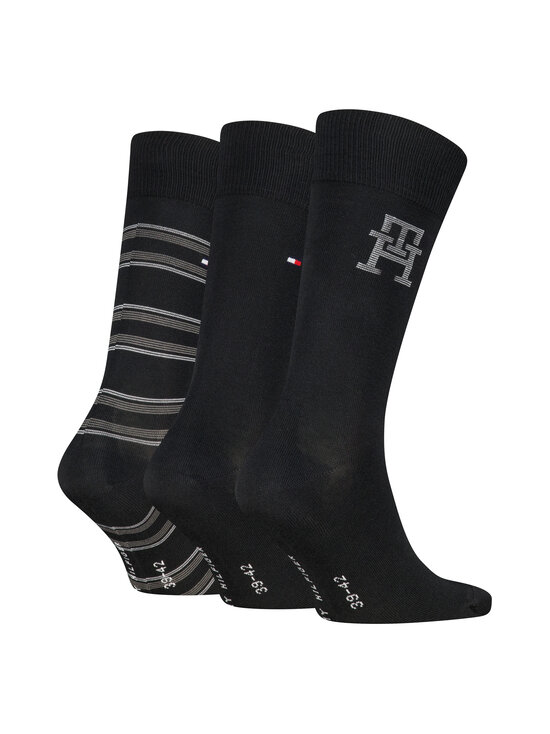Tommy Hilfiger - Sokid Monogram Stripe, 3 paari - 002 BLACK | Stockmann - photo 2