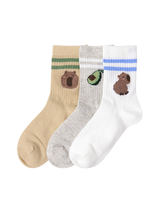 Lindex - Sokid Capybara 3 paari - 300 OFF WHITE | Stockmann - photo 1
