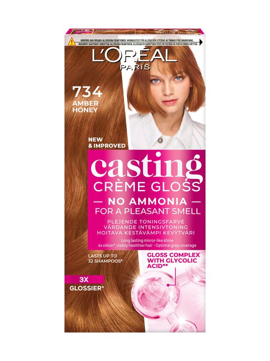 L'Oréal Paris - Casting Crème Gloss Semi-Permanent -hiusväri normaaleille hiuksille - 734 AMBER HONEY - photo 1 L'Oréal Paris - Casting Crème Gloss Semi-Permanent -hiusväri normaaleille hiuksille - 734 AMBER HONEY | Stockmann - photo 1