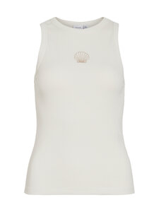 Vila - Visola Tank -toppi - SNOW WHITE DETAIL:TRAVERTINE SCALLOP | Stockmann