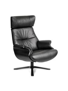 Conform - Afterwork 2 -nojatuoli korkea jalka Sorrento-nahka musta / musta tammi - BLACK | Stockmann