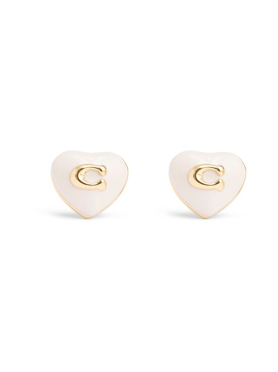 Coach - Enamel Heart -nappikorvakorut - WHITE/GOLD | Stockmann - photo 1