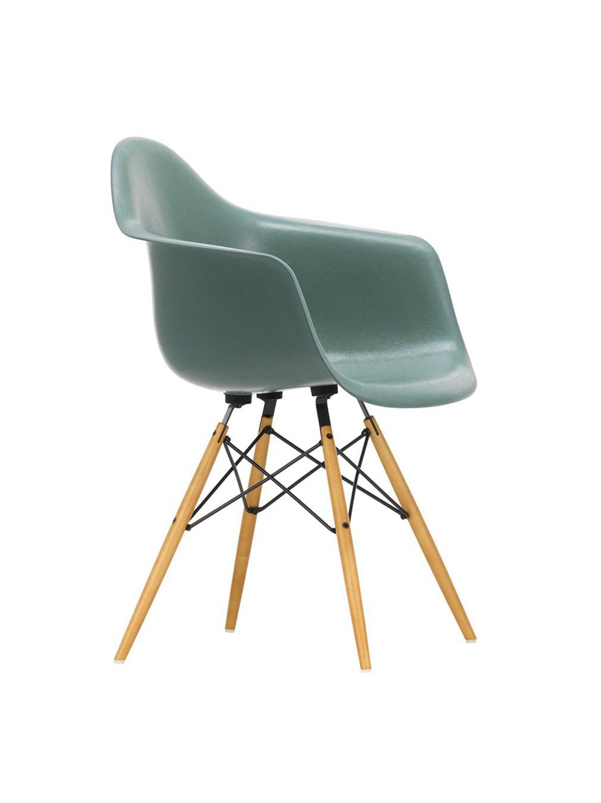 Eames DAW Fiberglass -tuoli sea foam green/vaalea vaahtera