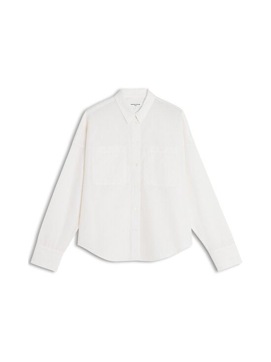 Maison Kitsuné - Striped Double Pocket -paitapusero - 0494 WARM SAND/WHITE | Stockmann - photo 1