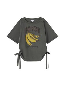 Ganni - Future Heavy Jersey Raglan t-paita - 490 VOLCANIC ASH | Stockmann