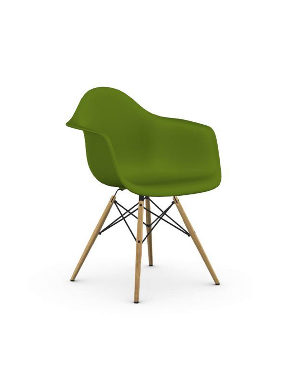 Eames daw re -tuoli käsinojilla forest/vaalea vaahtera