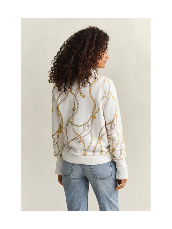 GANT - Regular Chain Print C-Neck -collegepaita - 113 EGGSHELL | Stockmann - photo 3