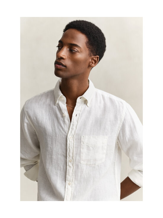 GANT - Regular Garment Dyed lina krekls ar apkakli - 110 WHITE | Stockmann - photo 4