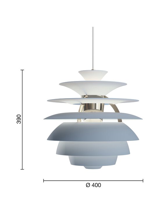 Louis Poulsen - PH Snowball -riippuvalaisin - DUSTY BLUE/HIGH LUSTRE CHROME PLATED | Stockmann - photo 3
