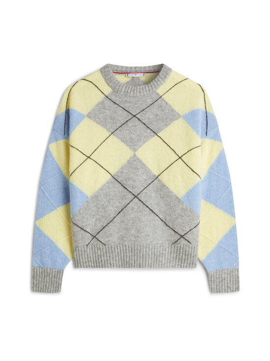 Tommy Hilfiger - Alpakasegust kampsun Argyle C-neck - 0IM LIGHT GREY HTR/YELLOW/BLUE ARGYLE | Stockmann - photo 1