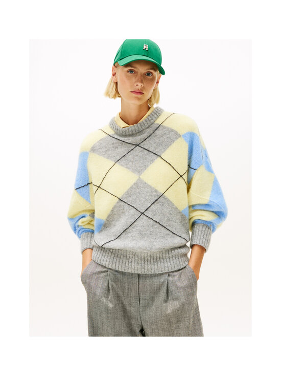 Tommy Hilfiger - Alpakasegust kampsun Argyle C-neck - 0IM LIGHT GREY HTR/YELLOW/BLUE ARGYLE | Stockmann - photo 3