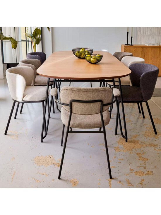 Kave Home - Novac- jatkettava ruokapöytä tammi/musta 120 x 120/200 cm - BROWN | Stockmann - photo 6