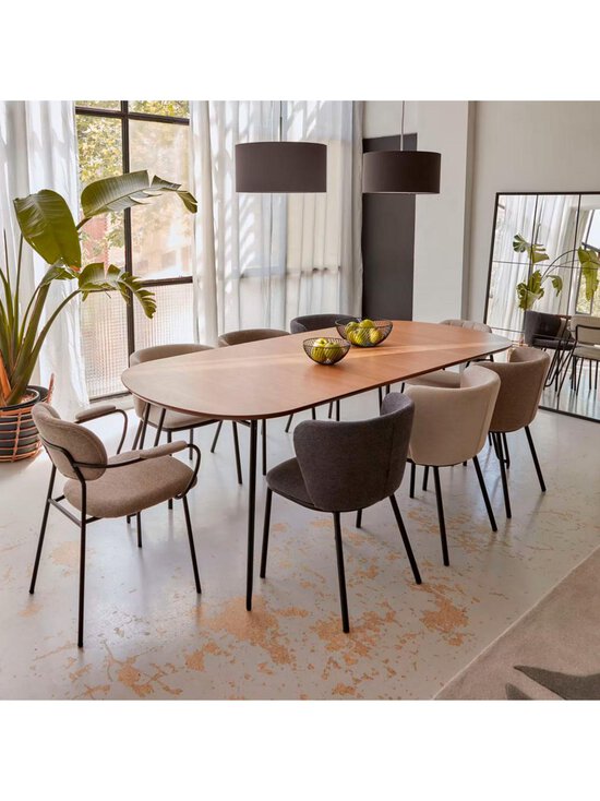 Kave Home - Novac- jatkettava ruokapöytä tammi/musta 120 x 120/200 cm - BROWN | Stockmann - photo 7