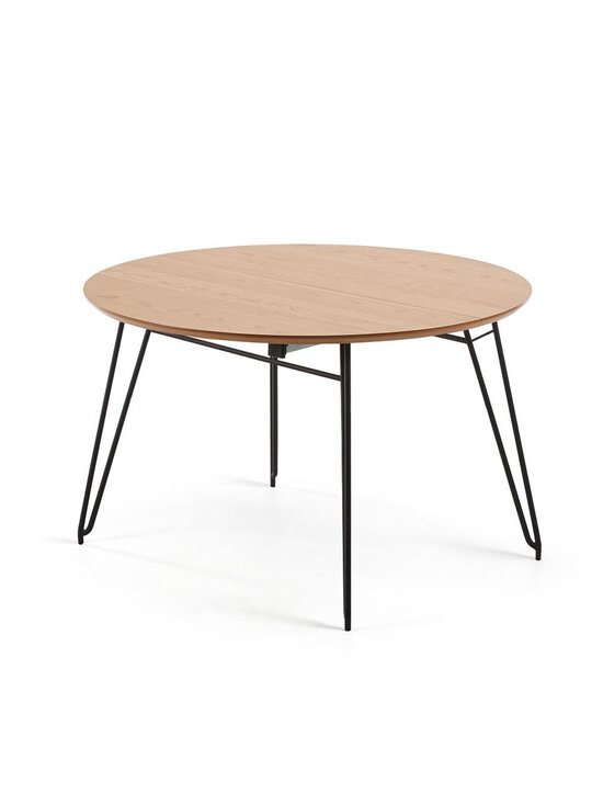 Kave Home - Novac- jatkettava ruokapöytä tammi/musta 120 x 120/200 cm - BROWN | Stockmann - photo 1