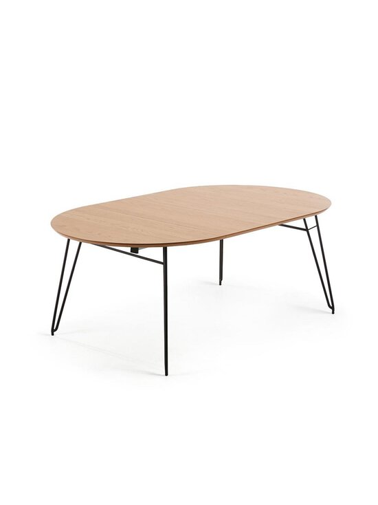 Kave Home - Novac- jatkettava ruokapöytä tammi/musta 120 x 120/200 cm - BROWN | Stockmann - photo 2
