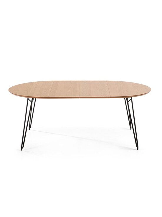 Kave Home - Novac- jatkettava ruokapöytä tammi/musta 120 x 120/200 cm - BROWN | Stockmann - photo 5