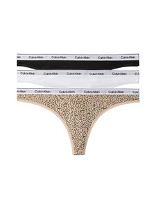 Calvin Klein Underwear - Thong-alushousut 3 -pack - 3RN BLACK/ CLASSIC WHITE/ ANIMAL MIRROR | Stockmann