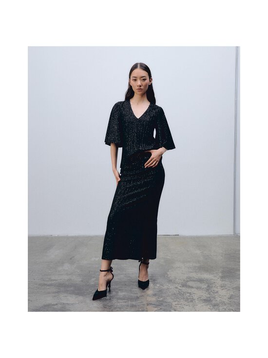 Ida Sjöstedt - Ariana svārki ar fliteriem - BLACK SHIMMER | Stockmann - photo 2