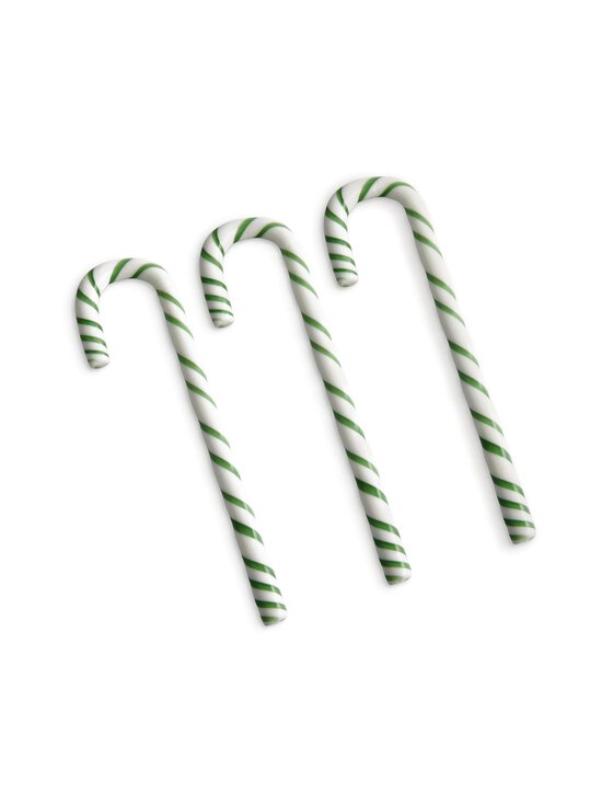Kosta Boda - Polka Candy Cane Red -joulukuusenkoriste 3 kpl - WHITE/GREEN | Stockmann - photo 1