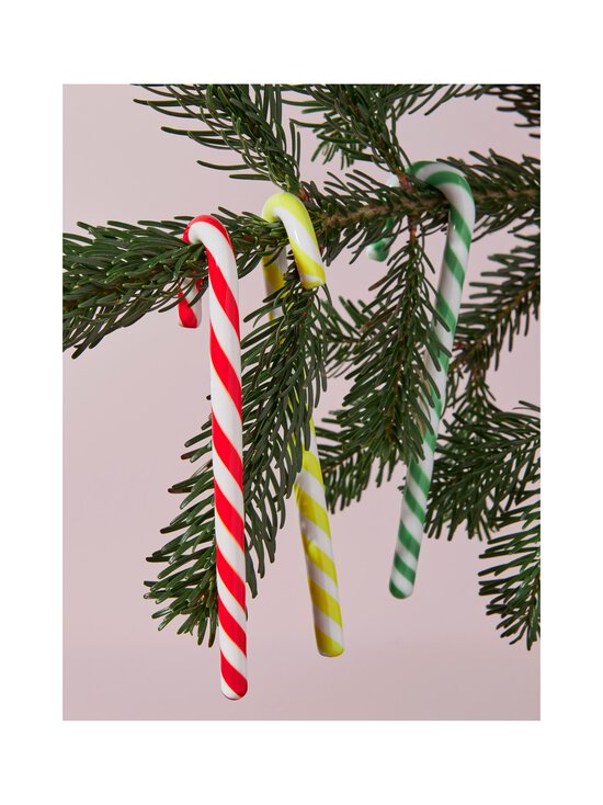 Kosta Boda - Polka Candy Cane Red -joulukuusenkoriste 3 kpl - WHITE/GREEN | Stockmann - photo 3
