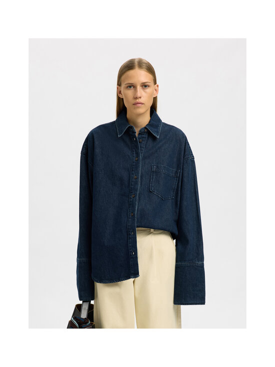 Selected - SlfOverSized Mella Bora Denim -paita - DARK BLUE DENIM | Stockmann - photo 4