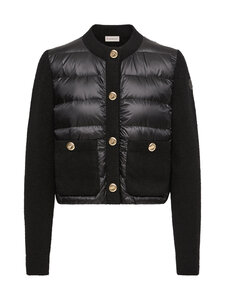 Moncler - Bouclé Wool Blend Padded -hybriditakki - 999 BLACK | Stockmann