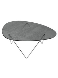 Gubi - Pedrera-sohvapöytä 106 x 86 cm kromi / smoke strukturoitu lasi - GREY | Stockmann