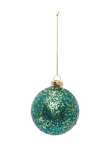 Casa Stockmann - Glass Ball Hexagon Sequins -joulukoriste - GREEN | Stockmann