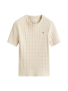 GANT - Stretch Cotton -palmikkoneulepusero - 240 FADED BEIGE | Stockmann