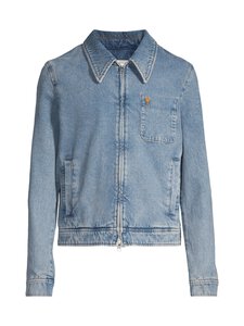 Ami - Contrasted Ami De Coeur Zipped -farkkutakki - BLEU USED | Stockmann