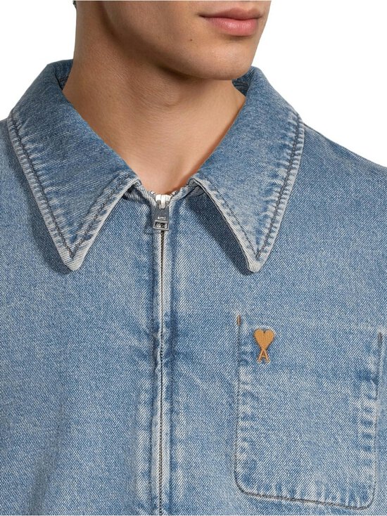 Ami - Contrasted Ami De Coeur Zipped -farkkutakki - BLEU USED | Stockmann - photo 4