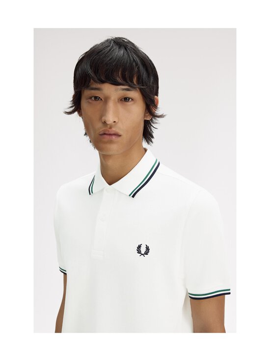 Fred Perry - The Twin Tipped -pikeepaita - SNOW WHITE / SPORTS GREEN / NA | Stockmann - photo 11