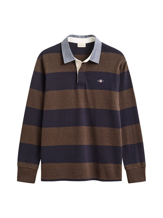 GANT - Särk Regular Chambray Stripe Heavy Rugger - 284 BLACK BROWN MELANGE | Stockmann - photo 1