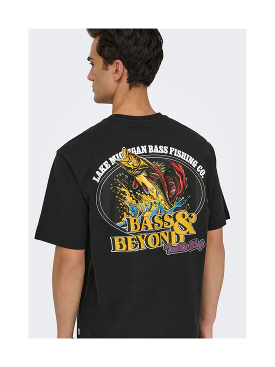 Only & Sons - OnsSeb t-paita - JET BLACK PRINT:BASS &AMP; BEYOND | Stockmann - photo 3