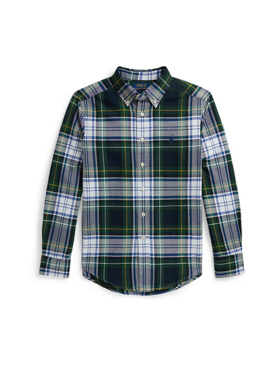 Polo Ralph Lauren - Woven Sport -kauluspaita - 001 #B5535 WHITE GREEN MULTI | Stockmann - photo 1