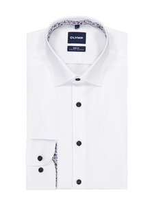 Olymp - Body Fit Solid Structure -kauluspaita - 00 WEISS | Stockmann