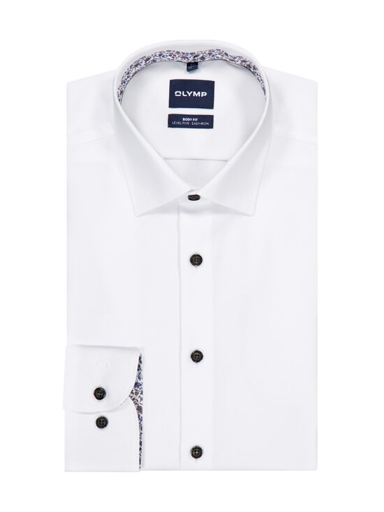 Olymp - Body Fit Solid Structure -kauluspaita - 00 WEISS | Stockmann - photo 1