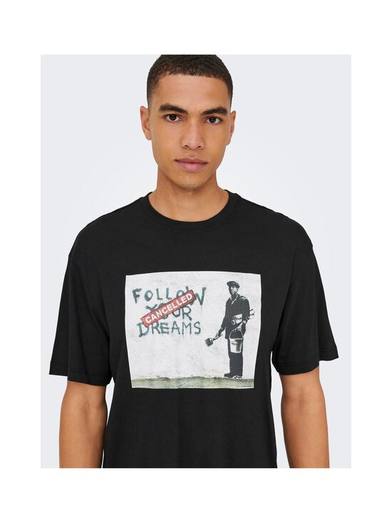 Only & Sons - OnsBanksy t-paita - BLACK PRINT:DREAMS | Stockmann - photo 7