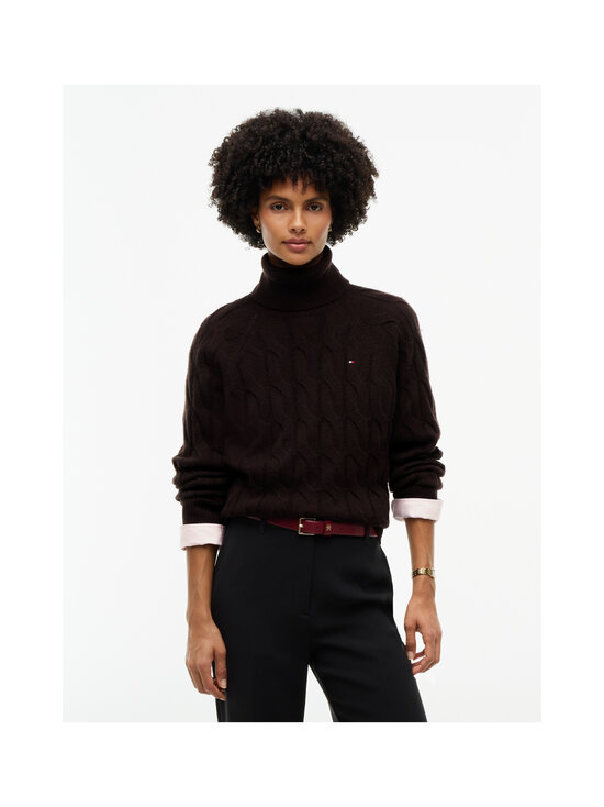 Tommy Hilfiger - Wool Cable Roll -neule - HJT CHOCOLATE | Stockmann - photo 2