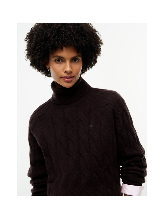 Tommy Hilfiger - Wool Cable Roll -neule - HJT CHOCOLATE | Stockmann - photo 4