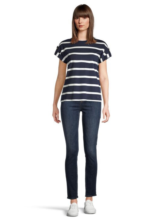 Tommy Hilfiger - Gold Button Modern t-paita - 0BB DARK NIGHT NAVY/IVORY SILK STP - photo 2 Tommy Hilfiger - Gold Button Modern t-paita - 0BB DARK NIGHT NAVY/IVORY SILK STP | Stockmann - photo 2
