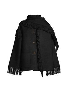 TOTEME - Fringed Scarf-villakangastakki - BLACK | Stockmann